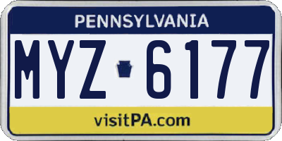 PA license plate MYZ6177