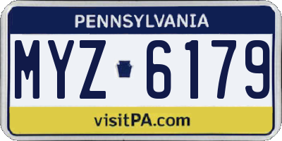 PA license plate MYZ6179