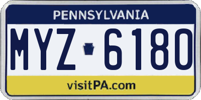 PA license plate MYZ6180