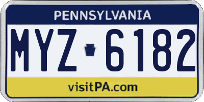 PA license plate MYZ6182