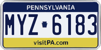 PA license plate MYZ6183