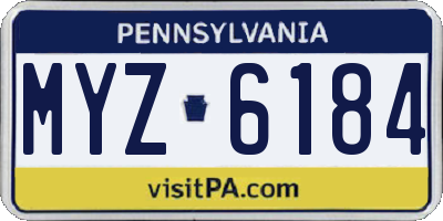 PA license plate MYZ6184