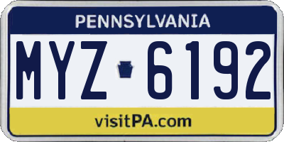 PA license plate MYZ6192