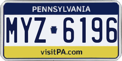 PA license plate MYZ6196