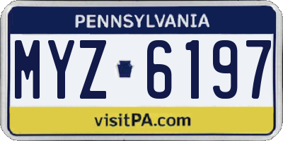 PA license plate MYZ6197