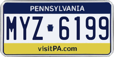 PA license plate MYZ6199
