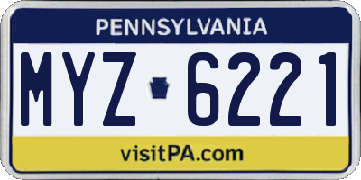 PA license plate MYZ6221