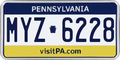 PA license plate MYZ6228