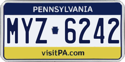 PA license plate MYZ6242