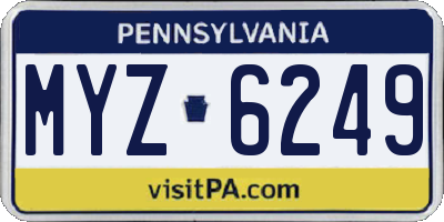 PA license plate MYZ6249