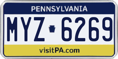 PA license plate MYZ6269