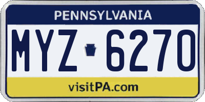 PA license plate MYZ6270