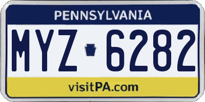 PA license plate MYZ6282