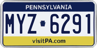 PA license plate MYZ6291