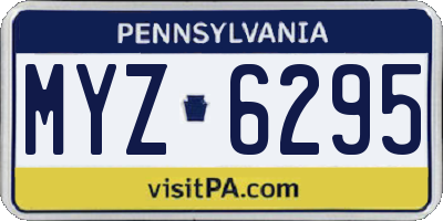 PA license plate MYZ6295