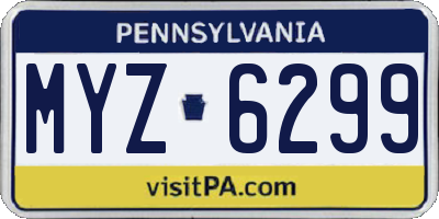 PA license plate MYZ6299