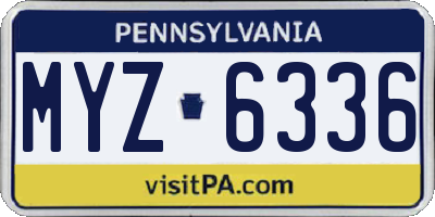 PA license plate MYZ6336