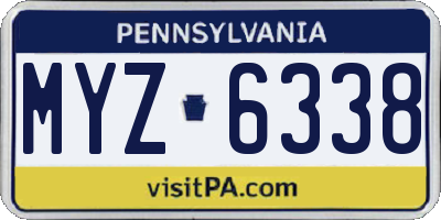 PA license plate MYZ6338