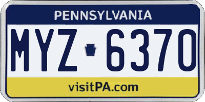 PA license plate MYZ6370