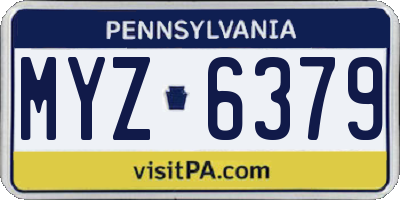 PA license plate MYZ6379