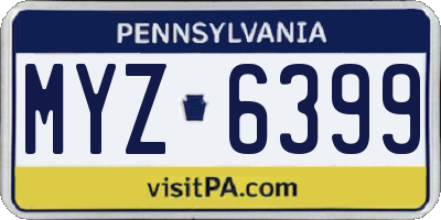 PA license plate MYZ6399