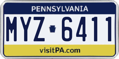 PA license plate MYZ6411