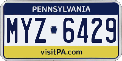 PA license plate MYZ6429