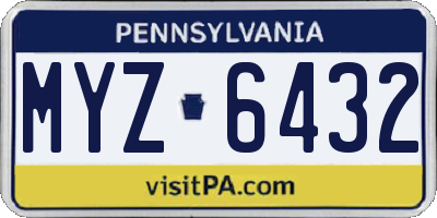 PA license plate MYZ6432
