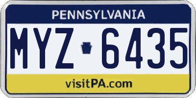 PA license plate MYZ6435
