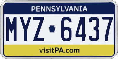PA license plate MYZ6437