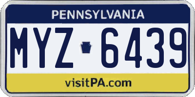 PA license plate MYZ6439