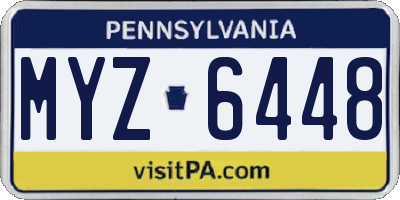 PA license plate MYZ6448