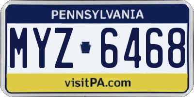 PA license plate MYZ6468