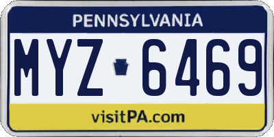 PA license plate MYZ6469