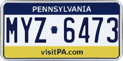 PA license plate MYZ6473