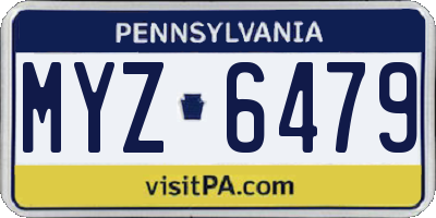 PA license plate MYZ6479