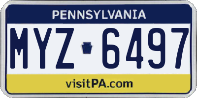 PA license plate MYZ6497