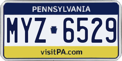 PA license plate MYZ6529