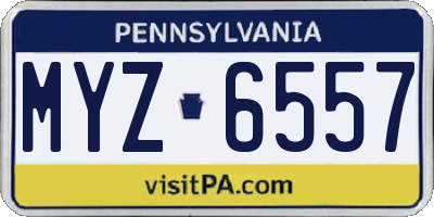 PA license plate MYZ6557