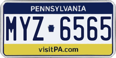 PA license plate MYZ6565