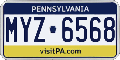 PA license plate MYZ6568