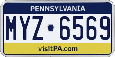 PA license plate MYZ6569