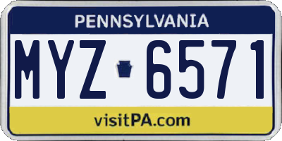 PA license plate MYZ6571