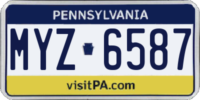 PA license plate MYZ6587