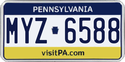 PA license plate MYZ6588