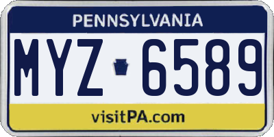 PA license plate MYZ6589