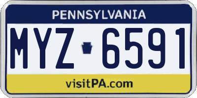 PA license plate MYZ6591