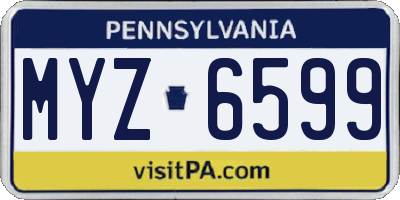 PA license plate MYZ6599