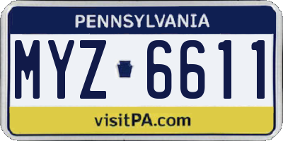 PA license plate MYZ6611