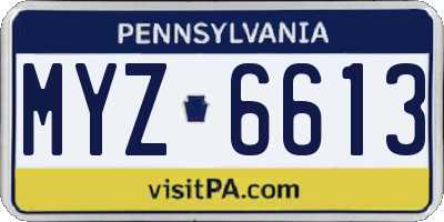 PA license plate MYZ6613